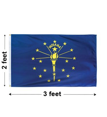 2'x3' Indiana Nylon Outdoor Flag